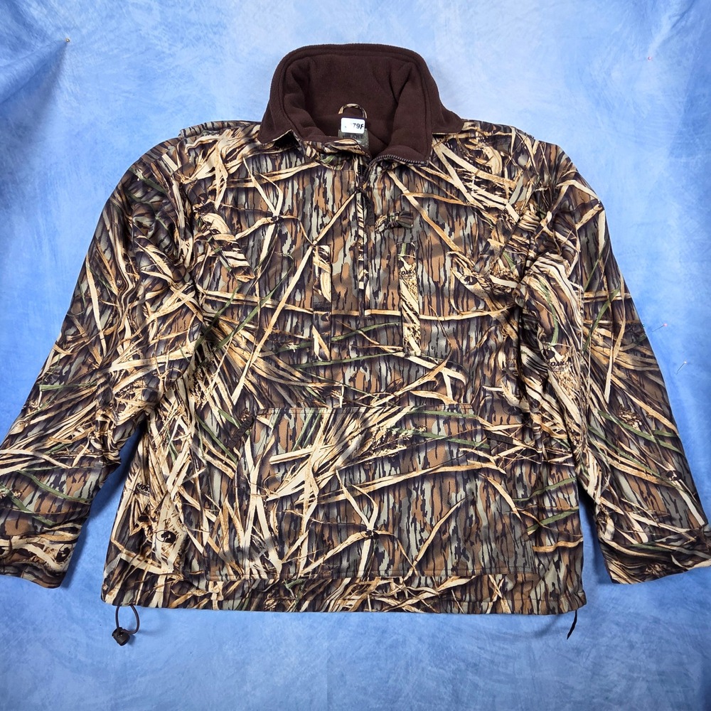 Drake Waterfowl Systems Mens 2XL Mossy Oak Shadow Grass Camo 1/4 Zip Pullover